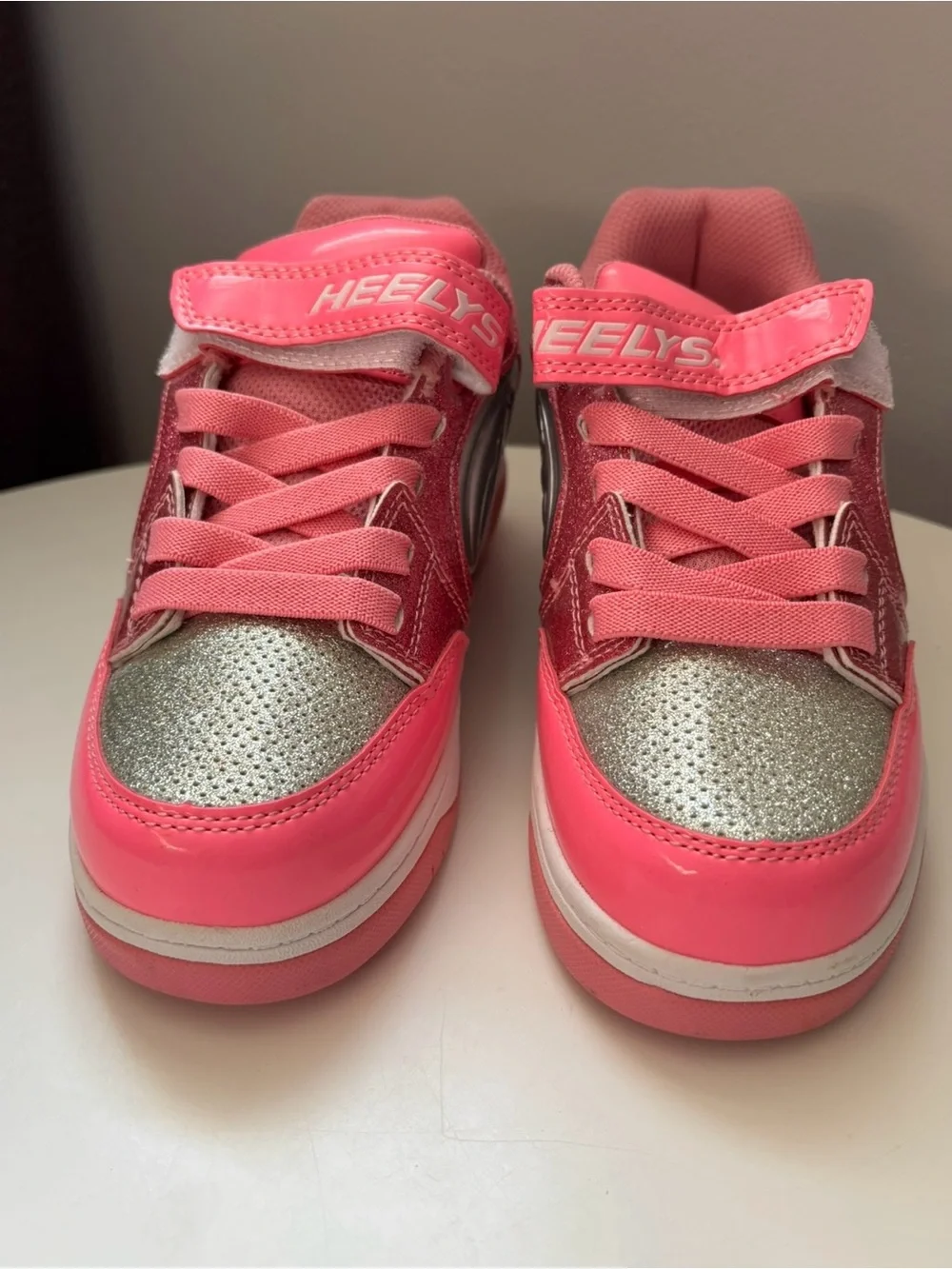 Heelys Kids Pink & Silver Glitter Light-Up Sneakers